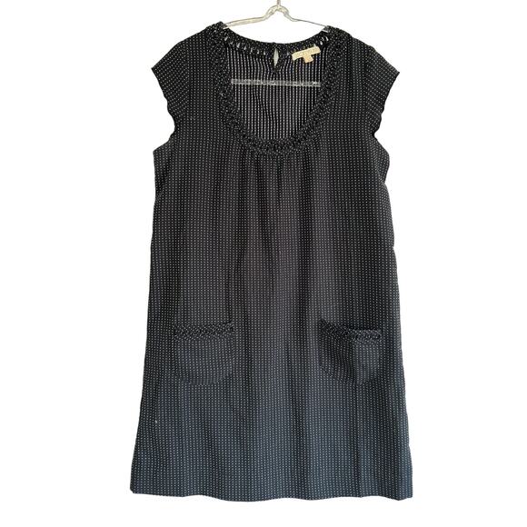Joe's Jeans Polka Dot Ruffle Shift Dress Size M Black White - Picture 1 of 9